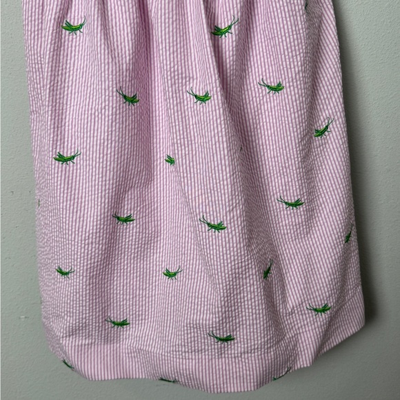 Lilly Pulitzer Seersucker Lottie Dress in Party Hopper Embroidery Twee Size 10 - Picture 5 of 14